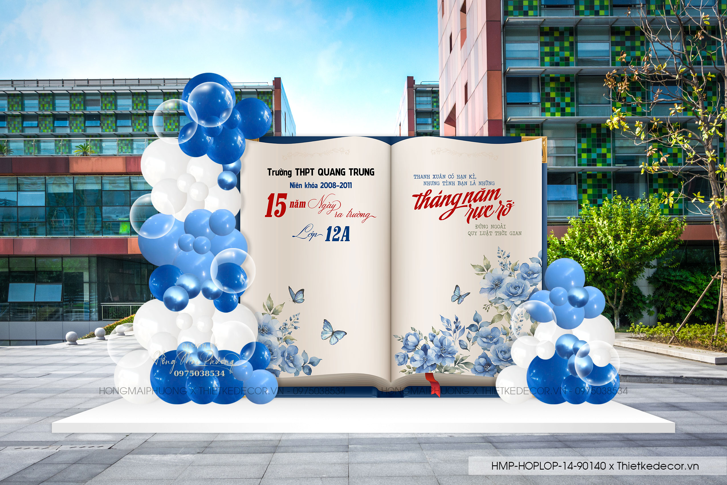 File thiết kế trang trí background Họp lớp Họp khóa, kỷ niệm ngày về trường .Quyển sách tone xanh